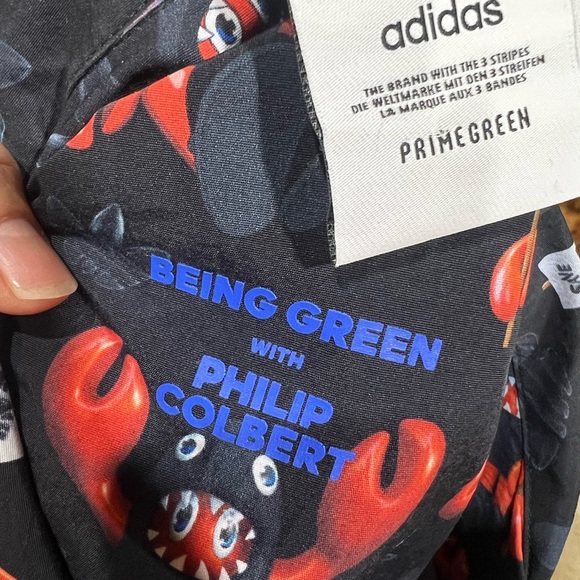 Adidas x Philip Colbert “Save The Lobster” Collaboration Button-Down Shirt Large - Picture 10 of 13